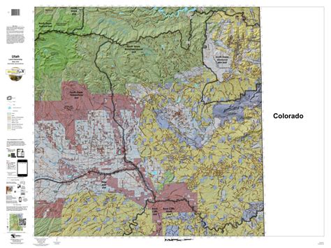 South Slope, Bonanza Vernal Utah Mule Deer Hunting Unit Map with Land ...