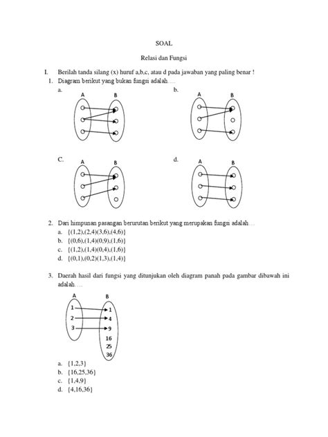 Soal Relasi Dan Fungsi Pdf