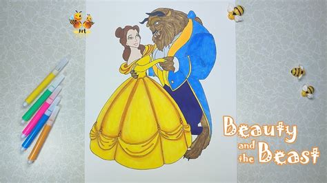 Draw And Color The Fairy Tale Of Beauty And The Beast Easy Drawing