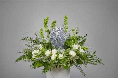 Lush Greens w/Roses Cremation Arrangement - Ramsgate Floral Designs