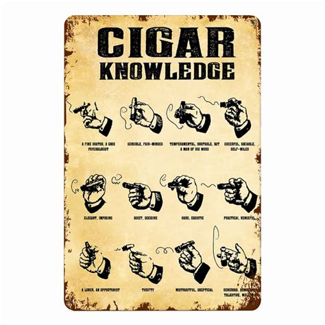 Cigar Knowledge For Vintage Poster Metal Tin Signs Metal Sign Vintage Kitchen Signs