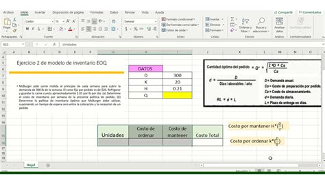 Problema del cálculo del modelo EOQ YouTube