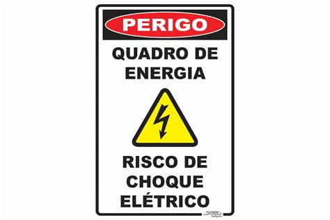 Placa Perigo Quadro de Energia Risco de Choque Elétrico Afonso