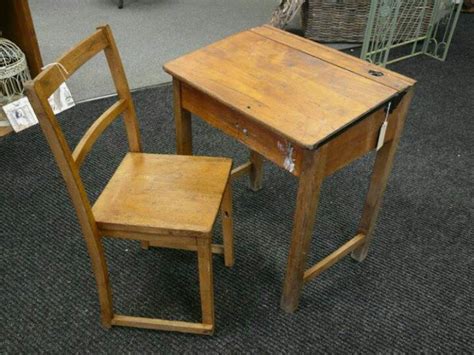 Wooden School Desk And Chair Old School Desks School Desks Vintage