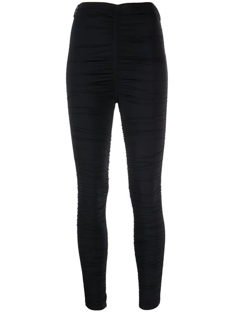 Alexander Wang Ruched Ankle Length Leggings In Black Modesens