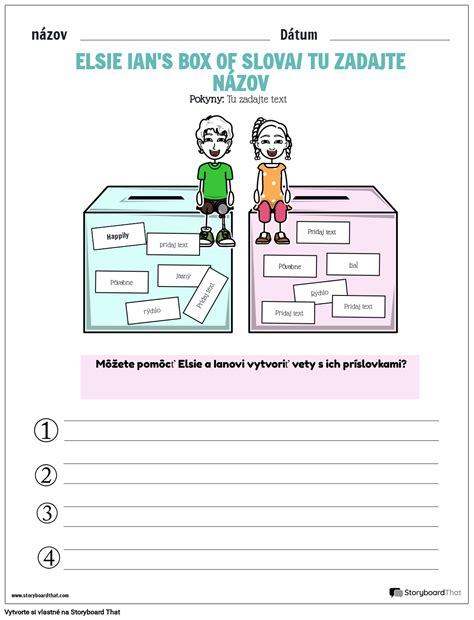 Pracovn List Banky Slov Pr Slovky Storyboard Por Sk Examples