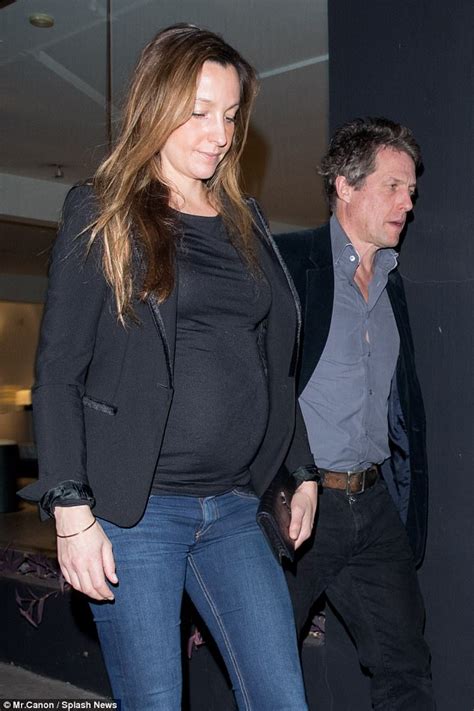 Hugh Grants Girlfriend Anna Eberstein Dons Black Ensemble Daily Mail