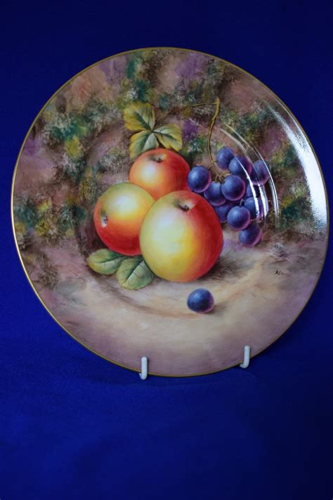 Royal Worcester Painted Fruit Plate By J Smith