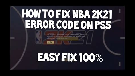 How To Fix NBA 2K21 Error Code For PS5 Connect To Servers 100