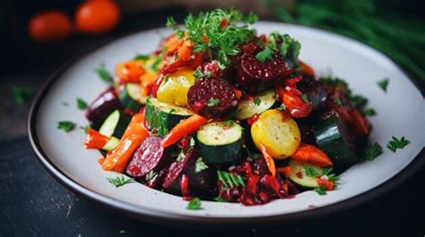 Cenouras De Beterraba Vegetal Org Nica Cozidas E Fritas Foto Premium