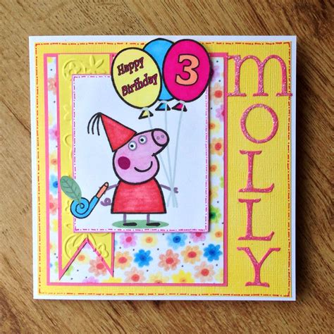 Personalised Peppa Pig Card Kids Cards Cards Handmade Cards