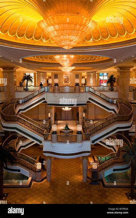 Ornate Interior Of The Luxury Emirates Palace Hotel Abu Dhabi United