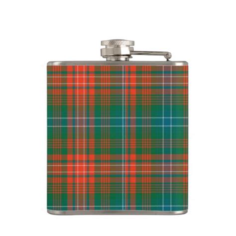 Monogramed Clan Wilson Tartan Plaid Flask | Zazzle