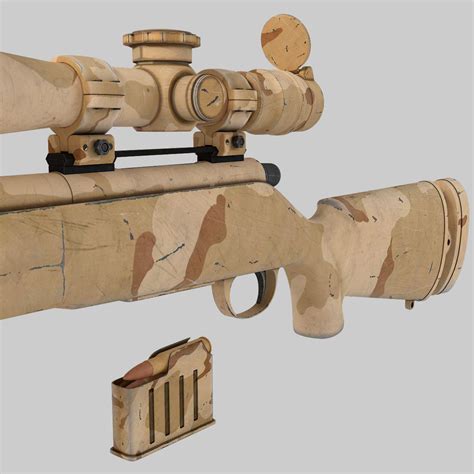 М24 винтовка оснащена 3D Модель $24 - .ma .obj .unknown - Free3D