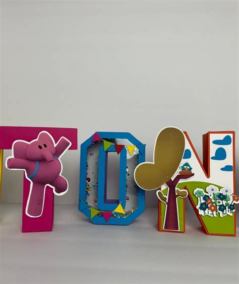 Pocoyo Inspired 3d Letters Etsy