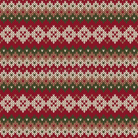 Christmas Sweater Design Seamless Knitted Pattern In Traditiona Stock