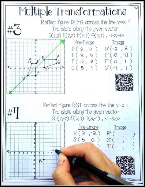 Geometry Transformation Composition Worksheet Answers Key Printable