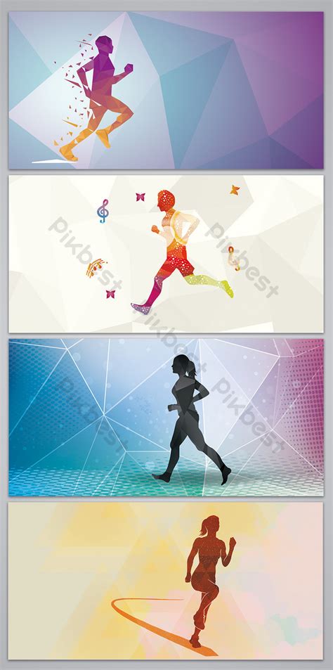 Colorful Geometric Running Poster Design Background Backgrounds Ai