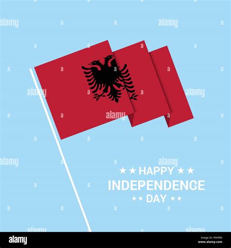 Albania Independence day typographic design with flag vector Stock ...