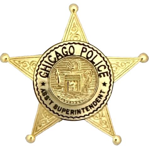 Chicago Police Department Star Lapel Pin Assistant Superintendent