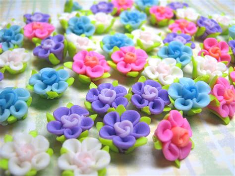 ViVE CREATION ~ Beads and Craft Garden : New Products ~ Clay flowers and Miniature Clay cane