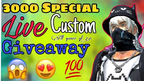 3000 Special Live 😍💥 Free Fire Live Custom Room Giveaway Ff Live