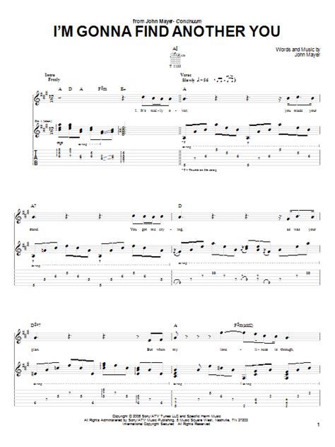 I'm Gonna Find Another You by John Mayer - Guitar Tab - Guitar Instructor