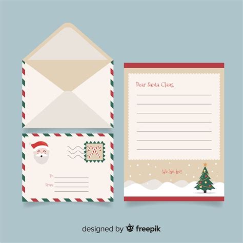 Concepto creativo de carta y sobre de navidad | Vector Gratis