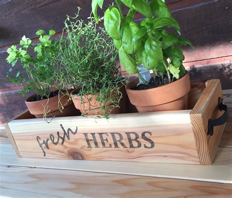 Cedar Herb Planter Box Wooden Planter Box Rustic Kitchen