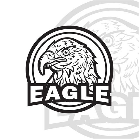 eagle head mascot black and white logo design 5166528 Vector Art at ...