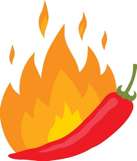 Hot Chili Pepper In Fire 20124420 Vector Art At Vecteezy