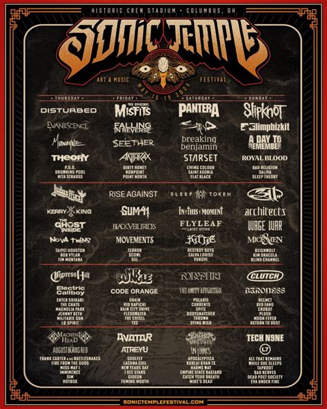 Sonic Temple 2024 Lineup Announced: Misfits, Slipnot, Disturbed, and More