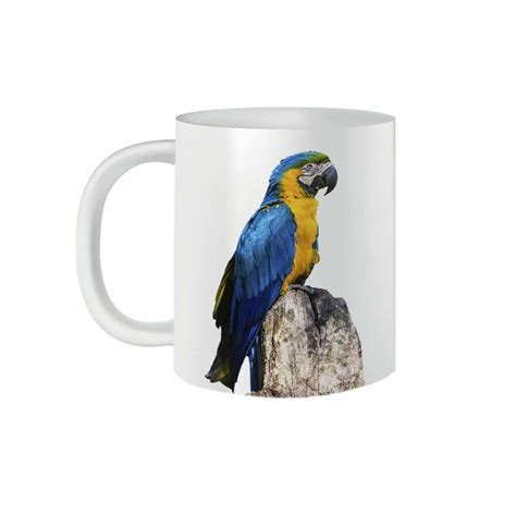 Aves Arara Canind Blue And Yellow Porcelain Mug Ml