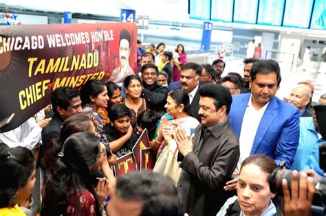 tamil nadu chief minister mk stalin  welcomed   arrival