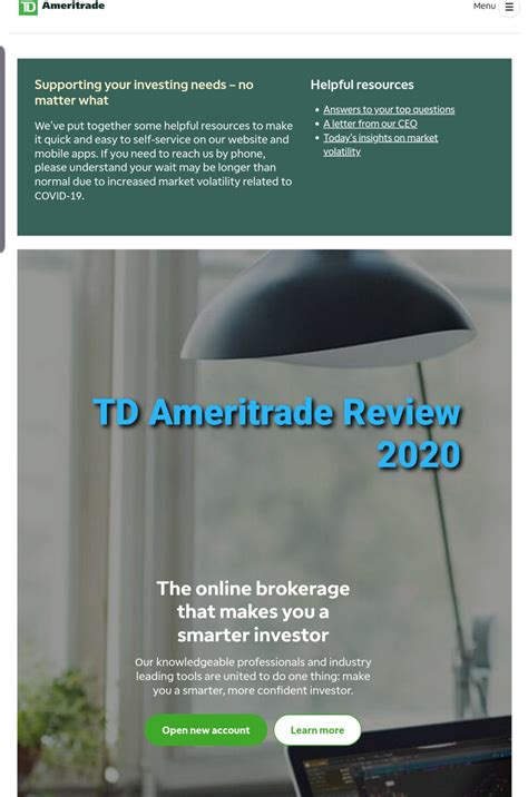 Td Ameritrade Review 2020 Td Ameritrade APP Tinkorswim And Isa