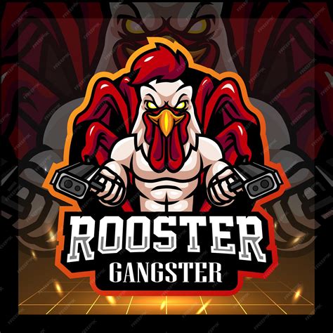 Premium Vector | Rooster gangster mascot esport logo design
