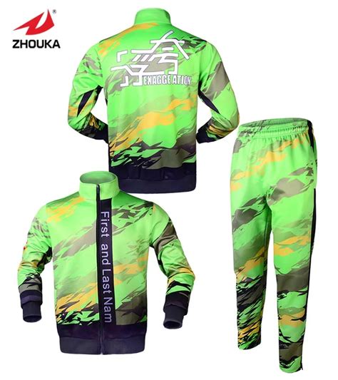 Hot Sale Designfully Sublimation Customized Jackettracksuit Setgreen