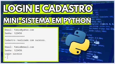 Como Criar Um Mini Sistema De Login E Cadastro Python Youtube