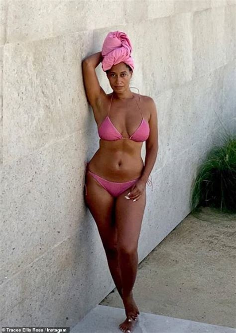 Tracee Ellis Ross Flaunts Her Curvy Figure In Hot Pink Bikini As She