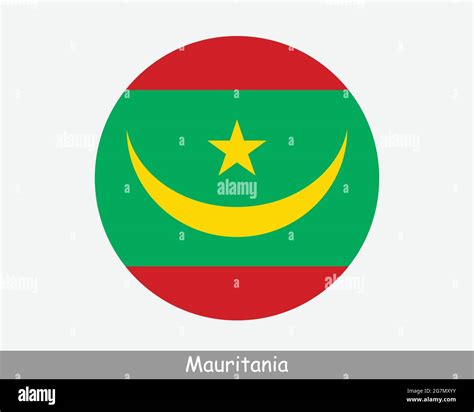 Bandera Del C Rculo Redondo De Mauritania Icono De Banner De N