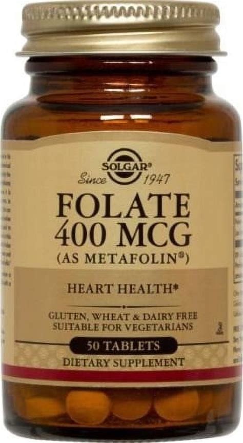 Solgar Folate Mcg As Metafolin Tablets Ct Walmart