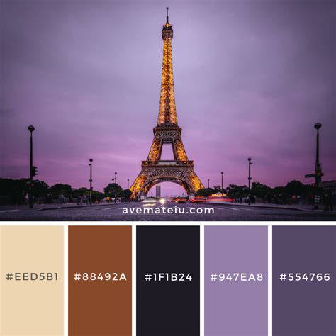 Eiffel Tower, Paris, France Color Palette 142 - Ave Mateiu