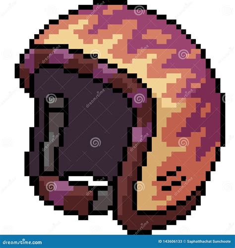 Vector Pixel Art Safety Helmet Stock Vector Illustration Of