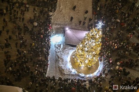 Świąteczny klimat w Krakowie Na Rynku Głównym rozbłysła choinka