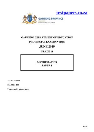 Mathematics P2 Grade 11 Nov 2018 Eng SGHS Studocu