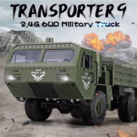 RC MILITARY TRUCK 6WD Rechargeable 2 4GHz Remote Control Army Car