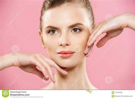 Beauty Spa Concept Caucasian Woman With Perfect Face Skin Portrait Beautiful Brunette Spa