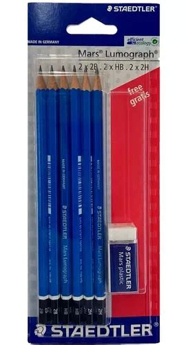 Staedtler Lápices Para Dibujo Mars Lumograph 2b Hb 2h 6pzs