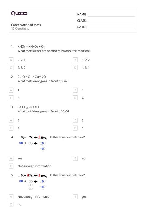 Conservation Of Charge Worksheets For Th Year On Quizizz Free