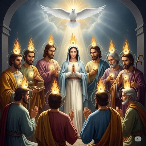 imagen sagrada familia pentecostes  de la virgen imagenes